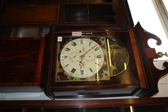 G. McGill, Paisley. An early 19th century Scottish banded mahogany eight day longcase clock, 7ft 5in.